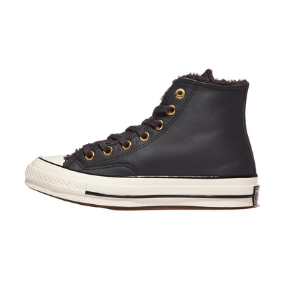 Converse Chuck 70 Black Leather  Fur Sherpa